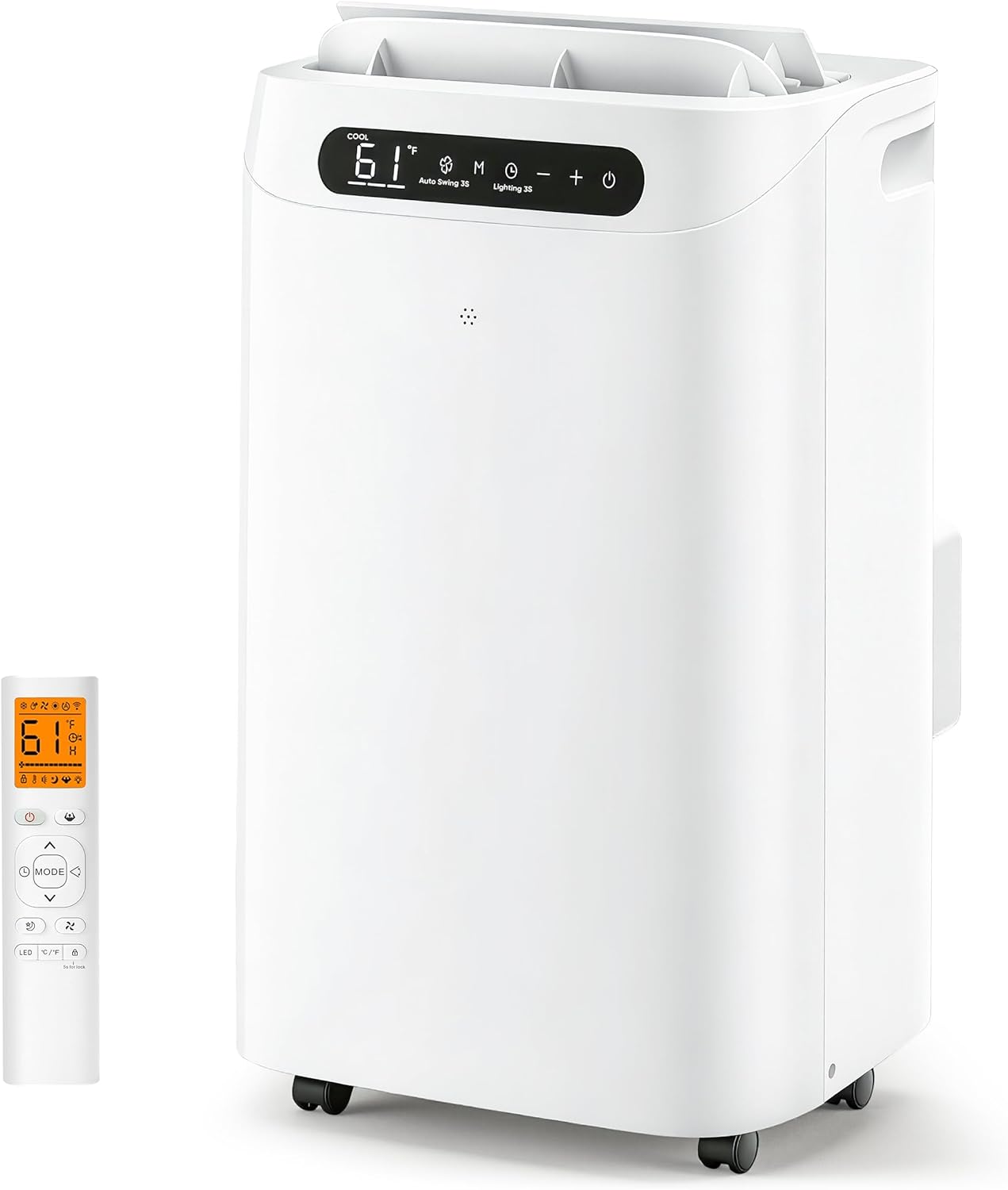 14,000 BTU Portable Air Conditioner - Cools up to 700 m² - Portable AC Unit with Remote Control, Cooling, Fan, Dehumidification, Sleep Mode and Installation Kits for Large
