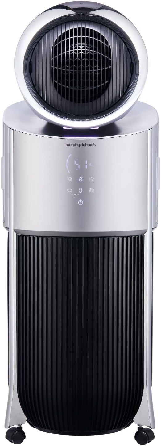 Morphy Richards S1 Pro Ductless 3 in 1 Personal Air Conditioner, Fan & Dehumidifier, Vent Free, Portable, Energy Efficient, Quiet, 3D Oscillation, Remote Control, Easy Clean Filter, 2m Cooling, 824020