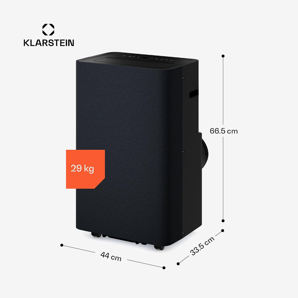 Klarstein AireLux Portable Air Conditioner - 14,000 BTU, Smart App & Voice Control, for Rooms up to 30 m², 4-in-1 Cooling, Dehumidifier, Fan & Sleep Mode, Quiet, Dark Grey