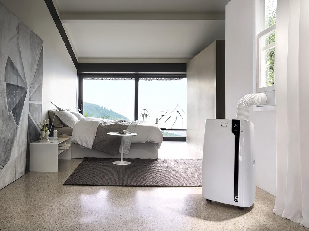 De'Longhi Pinguino PACEX100 Silent | Portable Air Conditioner with Real Feel Technology | 110m³, 10,000 BTU, A++ Energy Efficiency